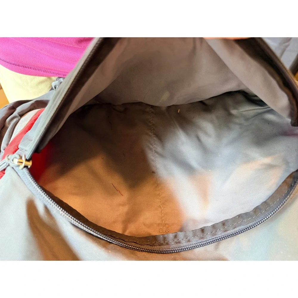 The North Face Messenger Bag Grey Red Crossbody Shoulder Travel Commuter Bag